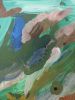 The Green Petal | Oil And Acrylic Painting in Paintings by Parineeta Patel- Nature Inspired Cosmic Abstracts. Item composed of canvas compatible with eclectic & maximalism and coastal style