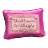 hand-embroidered needlepoint THANK HEAVEN FOR LITTLE GIRLS | Pillow in Pillows by Mommani Threads. Item composed of wool in contemporary or eclectic & maximalism style