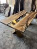 Custom Order Walnut Wood Epoxy Table | Resin River Table | Dining Table in Tables by Tinella Wood | San Francisco in San Francisco. Item composed of walnut in minimalism or art deco style