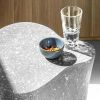 White Stone Low Glass Top Coffee Table - Plinth Series | Side Table in Tables by Donatas Žukauskas. Item composed of wood and concrete in minimalism or contemporary style