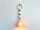 Bobbin Chartreuse Green- Brown Tassel Lamp | Cozy light | Sconces by Light and Fiber. Item made of cotton with metal works with boho & mid century modern style