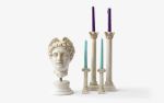 Ionic Column Candleholder Made with Compressed Marble Powder | Candle Holder in Decorative Objects by LAGU. Item made of marble