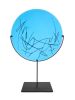 Turquoise Scribe Disc | Sculptures by The Goodman Studio. Item made of steel