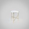 The Stilts - Travertine - Gold leaf coffee table | Tables by DFdesignLab - Nicola Di Froscia. Item made of steel with marble works with contemporary & modern style
