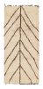 Vintage Moroccan Runner Rug in White with Brown Geometric | Area Rug in Rugs by Rug and Kilim