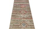 Vintage Zeki Müren Runner in Polychromatic Geometric Stripes | Area Rug in Rugs by Rug and Kilim