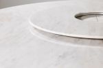 Dining Table with White Ibiza Marble top, Aragon | Tables by Costantini Design. Item composed of metal & marble