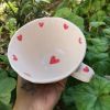Cute Small Hearts Extra Large Romantic Handmade Ceramic Cup | Mug in Drinkware by HulyaKayalarCeramics. Item composed of ceramic compatible with boho and minimalism style