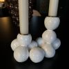 Arty White Candleholder "Small Pearls" for 2 Candles Sphere | Candle Holder in Decorative Objects by IRENA TONE. Item in minimalism or eclectic & maximalism style