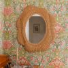 Blossom rattan Oval Mirror | Decorative Objects by Hastshilp. Item compatible with boho and mid century modern style
