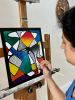 Harlequin - Festive Frenzy 1 | Oil And Acrylic Painting in Paintings by Aarti Bartake. Item made of canvas with synthetic