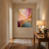 Birth of a Morning Breeze – Abstract Blush Gold Art | Prints in Paintings by Alpenglow Workshop. Item composed of walnut & paper compatible with boho and minimalism style