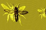 Buzzing Bees Lampshade | Flush Mounts by Ri Anderson. Item made of aluminum