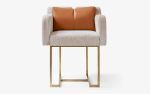 Papillonne Table | Dining Table in Tables by LAGU. Item composed of fabric & brass