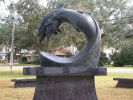 Dolphin Family | Public Sculptures by Jim Sardonis | Fairhope in Fairhope. Item made of bronze with stone