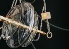 Trapezi Six Lights | Chandeliers by SilvioMondinoStudio. Item made of brass with glass