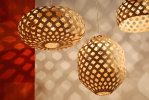 Bamboo Light Hexagonal Ellipse 75 | Pendants by ADAMLAMP. Item composed of bamboo & steel compatible with contemporary and japandi style