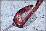 Splash - recycled plastic hotel key mosaic art piece | Art & Wall Decor by Rochelle Rose Schueler - Wild Rose Artworks LLC. Item composed of synthetic