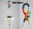 Macrame Plant Hanger, Knotted Color Block Hanger | Plants & Landscape by Freefille. Item made of cotton works with contemporary & modern style