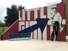 Little Giant | Street Murals by Bryan Alexis | Carl Albert State College in Poteau. Item made of concrete