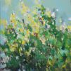 yellow fields in Spring | Oil And Acrylic Painting in Paintings by Art by Geesien Postema. Item composed of canvas in contemporary or country & farmhouse style