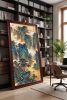 Hand-Painted Silk/Xuan Classic Blue Green Scroll Art | Oil And Acrylic Painting in Paintings by Dynasty Artisan. Item composed of wood and fabric in contemporary or eclectic & maximalism style