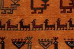 Vintage Gabbeh Tribal Rug in Golden-Orange with Red | Area Rug in Rugs by Rug and Kilim