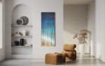 Textile Coastal Fiber Art, WAVES Ocean Wall Hanging | Dyed | Tapestry in Wall Hangings by Wallflowers Hanging Art. Item made of wood & wool compatible with boho and country & farmhouse style
