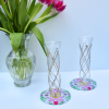Palm Beach Acrylic Coasters set of 4, Colorful Bar Cart | Tableware by Jeanne Player Fine Art. Item works with boho & eclectic & maximalism style