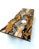 Olive Wood Epoxy Resin Live Edge Dining Table, Kitchen Table | Tables by Tinella Collection. Item composed of wood and metal in contemporary or coastal style