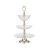 Alice three floors brass and glass backsplash | Serving Stand in Serveware by Bronzetto. Item made of brass with glass