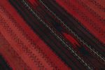 Vintage Persian Square Kilim rug in Red & Black Geometric | Area Rug in Rugs by Rug and Kilim
