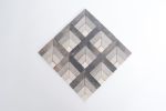Silver Black & Ivory White Geometric Mosaic Tile | Tiles by Mosaics & Company LLC (mosaics.co). Item composed of stone compatible with boho and mid century modern style