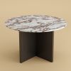 White Marble and Oak Dining Table - HAKATA by Lebanto | Tables by Lebanto. Item composed of oak wood and marble in minimalism or contemporary style