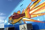 Rocket Bass | Street Murals by Bryan Alexis | Pradco Fishing in Fort Smith. Item made of synthetic