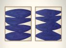 "affirmations No. 2 Blue" - Set of 2 | Oil And Acrylic Painting in Paintings by Nicolette Atelier. Item composed of canvas and synthetic in minimalism style