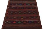 Vintage Baluch Tribal Kilim in Brown with Geometric Patterns | Area Rug in Rugs by Rug and Kilim