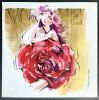 "Vogue" Cover" Original Fashion Illustration on paper | Drawing in Paintings by Marina Saba Fine Art. Item made of paper compatible with contemporary and modern style