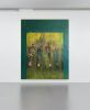 Green Figurative Abstract | Mixed Media by Gela Mikava | Georgia in Tbilisi. Item composed of fabric in contemporary style