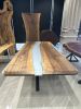 White Table - Dining Table - Live Edge Resin Table | Tables by Tinella Collection. Item composed of walnut compatible with minimalism and contemporary style