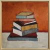 Bookish serenity / Serenité livresque | Oil And Acrylic Painting in Paintings by Sophie DUMONT. Item made of wood & canvas compatible with minimalism and contemporary style