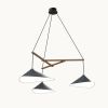 Emily Group of Three Pendant Light – Black High Gloss | Chandeliers by MOSS Objects. Item composed of oak wood and steel in contemporary or modern style