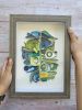 Mix media abstract | Mixed Media by Glimpsecraft. Item composed of canvas and paper in contemporary or art deco style