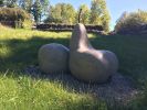 Pear Seats | Public Sculptures by Jim Sardonis. Item composed of bronze and granite