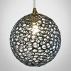 Napa Art Glass Globe Pendants Chandelier with mesh design | Pendants by Galilee Lighting. Item composed of metal and glass in modern style