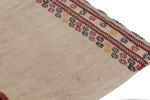 Antique Russian Tribal Bag and Textile in Beige and Burgundy | Area Rug in Rugs by Rug and Kilim