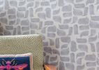 Metolius Chatty Pale Grey Wallpaper | Wall Treatments by Metolius. Item composed of fabric and paper