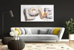 painting sculpture 3D op art Love art kinetic wall decor | Oil And Acrylic Painting in Paintings by Virginie SCHROEDER. Item composed of canvas & synthetic compatible with art deco style