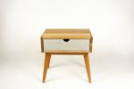 Abymini | Nightstand in Storage by Curly Woods. Item composed of oak wood and concrete in mid century modern style