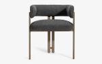 Sui Dining Chair With Static Painted Metal Leg | Chairs by LAGU. Item composed of fabric and metal in minimalism or modern style